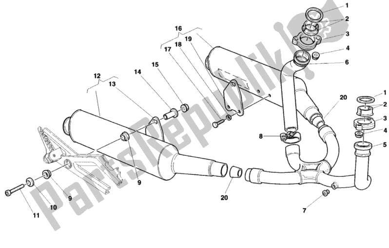 Toutes les pièces pour le Système D'échappement du Ducati Monster 900 S 1998